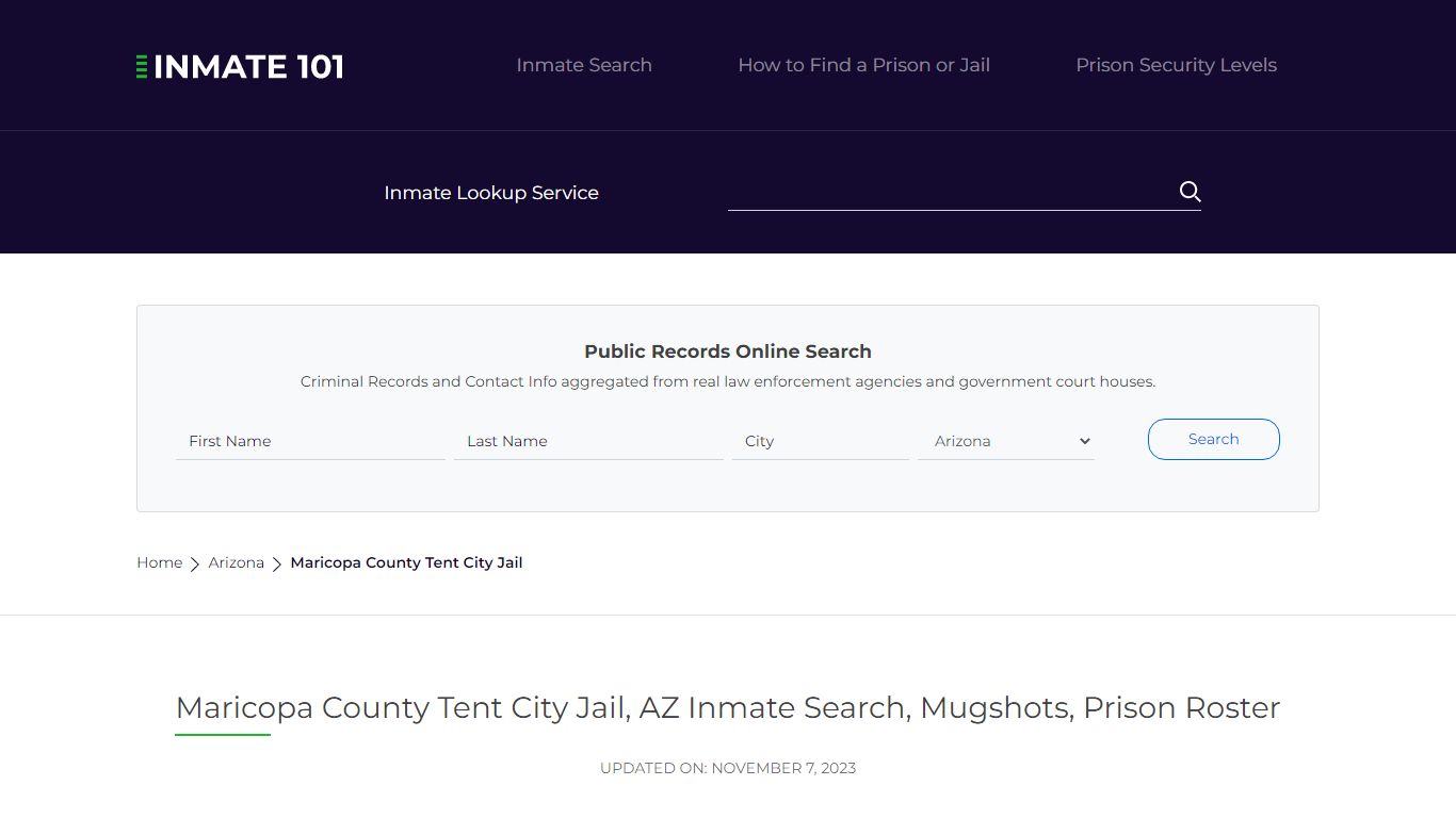 Maricopa County Tent City Jail, AZ Inmate Search, Mugshots, Prison ...